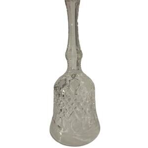 Vint-Clear Crystal Federal Glass Windsor Clear Button & Cane pattern bell 1970s